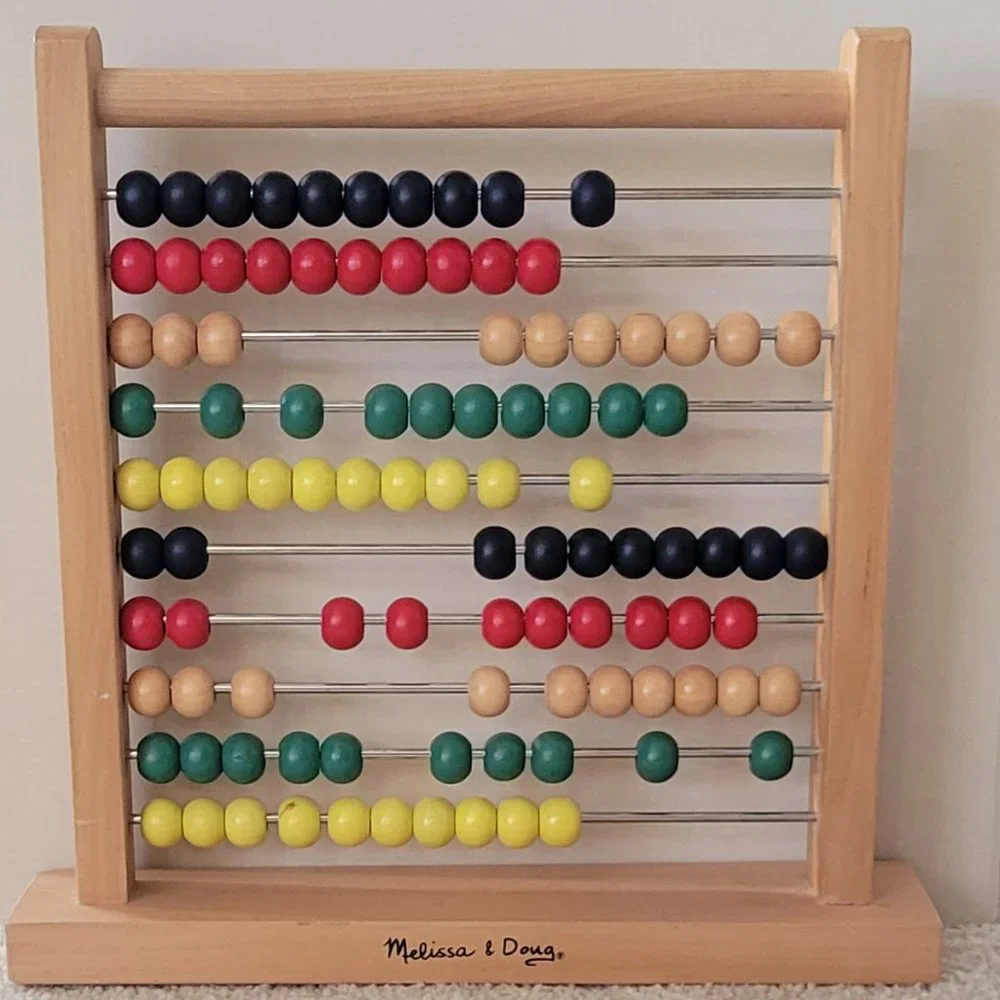 Melissa & Doug Abacus - Classic Wooden Educational Counting Toy 100 Beads NEW
